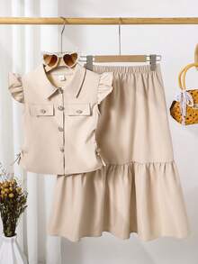 SHEIN Sparklyn 两件套，少女软萌夏日连衣裙，裤子，少女时代，优雅装扮，派对造型，复古植物风，海滩周末，海岛风，夏日穿搭，复古韵味，实用时尚，都市盛宴，度假风，复古，显瘦透视设计，花开野餐核心 - 綠色 - 查看 7