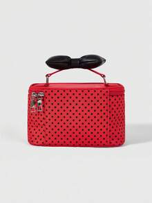 Betty Boop | ROMWE Betty Boop | Bolsa de almacenamiento portátil de gran capacidad con lazo de ROMWE, bolsa de cosméticos portátil para viajes - Rojo - Ver 7