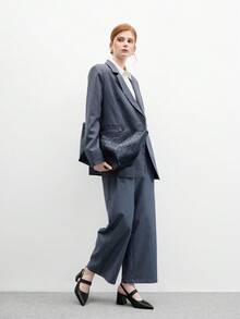 CUCCOO BIZCHIC 女士鞋履 春秋季尖头粗跟中跟黑色金属扣装饰女士露跟鞋 时尚经典简约通勤约会派对假日度假女士高跟鞋 - 靜夜黑色 - 查看 10