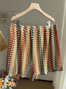 Comfortcana 加大码女式纯色腰带口袋宽松休闲短裤，夏季 - 彩色 - 查看 2