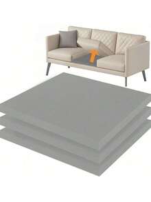 1/2/3件装高密度泡沫沙发垫支撑垫，防塌陷座垫内芯，适用于客厅沙发扶手椅 - 灰色 - 查看 8