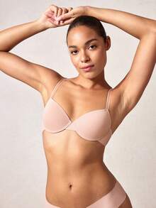 Veilyse Reggiseno semplice di colore solido da donna con ferretto, 1 pezzo - Rosa - Visualizzare 6