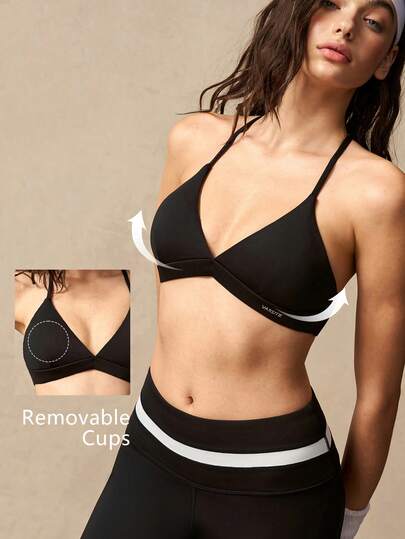 VARSIVA 女士字母印花日常健身背心式运动文胸