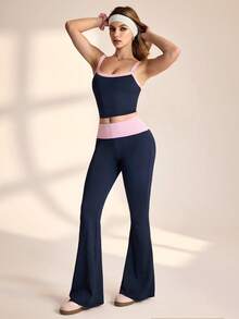 Bộ đồ thể thao nữ 2 mảnh, gồm áo hai dây và quần. - Nhiều màu - Xem 6