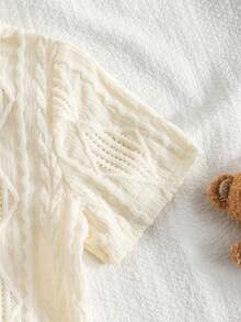 Souflis Souflis 男童条纹针织衫短裤两件套，适合夏季休闲、旅行和度假穿着 - 米色 - 查看 4