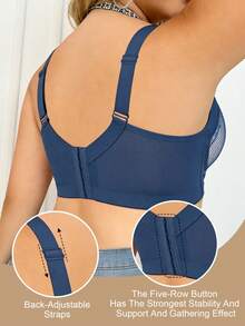 1 chiếc áo ngực ren cỡ lớn, thoải mái, không đường may, nâng đỡ tốt, có gọng - Nhiều màu - Xem 2