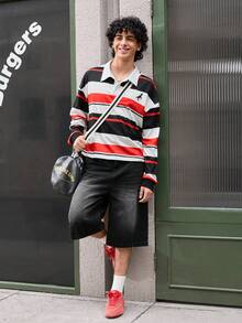 Open Phase Men's Washed Slant Pocket Casual Denim Shorts - Dark Grey - View 7