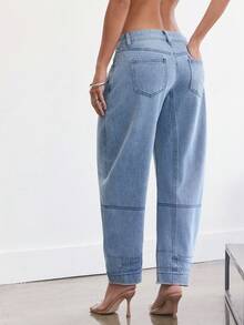 Denimoi 时尚的筒腿牛仔裤，吉尔筒腿牛仔裤。 - 淺色水洗藍 - 查看 2