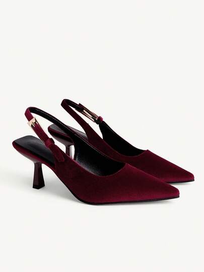 CUCCOO CHICEST Women's New Pointed Toe High Heel Shoes, 7CM Heel Height, Elegant Suede Material, Sexy Open Back Design, Suitable For Work, Business, Evening Wear