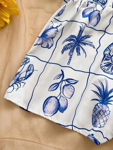 Soleia 女士全印花打结吊带背心和短裤休闲两件套 - 彩色 - 查看 5