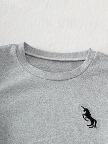 5 piezas Camiseta para niñas preadolescentes con diseño de manga corta y fruncido en la cintura, informal y versátil para deportes, primavera/verano - Multicolor - Ver 5