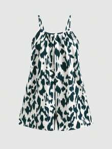 SHEIN Tween Girls' Loose Casual Sleeveless Comfy Short Jumpsuit - Multicolor - View 3