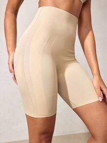 Veilyse Shorts De Shapewear Taille Haute Pour Femme De Couleur Unie - Nude - Voir 4