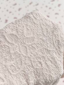 Elamini Women's Textured Jacquard Deep V-Neck Backless Ruffle Hem Mini Vacation Dress - Apricot - View 3