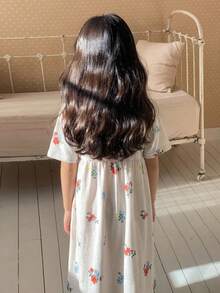 DAZY Kleine Mädchen Nachtwäsche Kleid, Herbst Sommer - Weiss - Übersicht 5