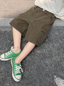 DAZY Young Boy Cargo Pocket Loose Casual Denim Shorts - Grey - View 7