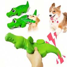 Juguete de masticación de látex grande y duradero, adecuado para perros que les gusta morder - Huesos de perro con forma de tiburón, con campana incorporada, que produce un sonido crujiente fuerte, juguete de limpieza y molienda de dientes grandes, adecuado para cachorros en crecimiento, adecuado para todas las razas de perros. Hueso molar de látex duradero, diseñado específicamente para perros que les gusta morder, con forma de tiburón para ayudar a limpiar los dientes, con patrones de animales para aliviar el estrés, adecuado para todas las razas de perros. - Multicolor - Ver 2