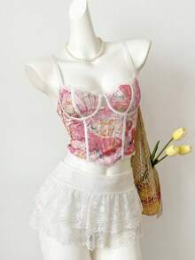 Aloruh 女士印花极简日常塑身衣 - 粉色 - 查看 4