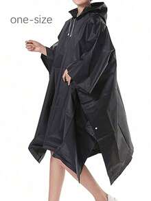 1 Áo mưa đi bộ đường dài EVA chống thấm nước nặng, Áo mưa trùm đầu đa năng dành cho cả nam và nữ dùng khi đi bộ đường dài, cắm trại, hoạt động ngoài trời - màu đen - Xem 10