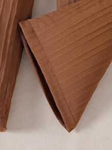 SHEIN 女童两件套度假夏季沙滩无袖上衣和宽松直筒裤套装，适合假日旅行 - 棕色 - 查看 6