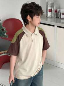 Dazy Kids Tween Boy Casual Colorblock T-Shirt, Summer - Khaki - View 4