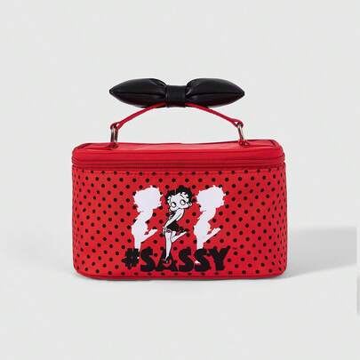 Betty Boop | ROMWE 贝蒂娃娃 | ROMWE 蝴蝶结便携式大容量收纳包 旅行便携化妆包