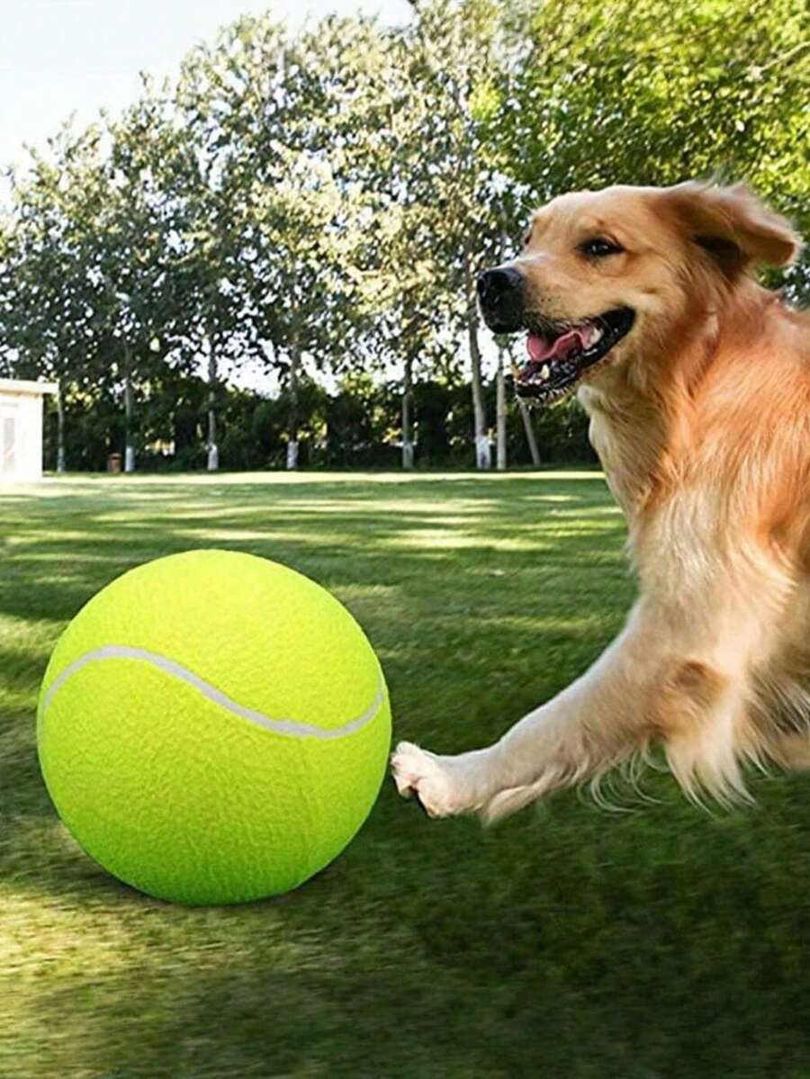 1pc 9.5-Inch Summer Durable Bouncy Dog Tennis Ball, Suitable For Training Small To Medium Dogs, Outdoor Sport Pet Toy To Encourage Positive Play And Exercise, Shipped Deflated - Multicolor - View 1