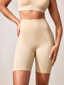 Veilyse Shorts De Shapewear Taille Haute Pour Femme De Couleur Unie - Nude - Voir 7