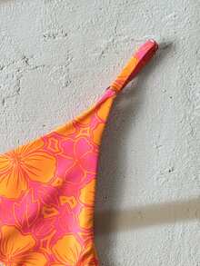 Swim Mod Women's Jacquard Fabric Ruched Bikini Bottom, Spring/Summer - Multicolor - View 3