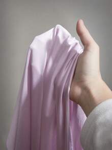 SHEIN ICON Plus Size Asymmetric Neck Ruffle Asymmetrical Flare Sleeve Satin Top, Suitable For Ball, Party, Date, Elegant Top - Mauve Purple - View 10