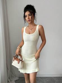 Selianne 优雅修身迷你连衣裙，适合女士，春夏款 - 黃色 - 查看 6