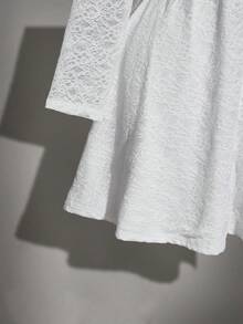 SHEIN ICON 大码甜心领蕾丝露背优雅连衣裙，适合毕业舞会、婚礼宾客、生日派对等场合，白色蕾丝连衣裙 - 白色 - 查看 8