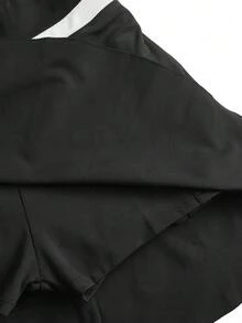 SHEIN Cheerettes Pantalon-jupe décontracté et polyvalent à blocs de couleurs pour les rendez-vous et les activités extérieures - Noir et Blanc - Voir 5