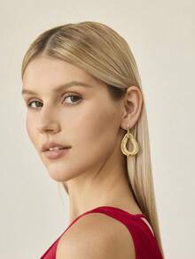 MOTF PREMIUM Pre-18k镀金系列网状碎钻耳环 - 金黃色 - 查看 9