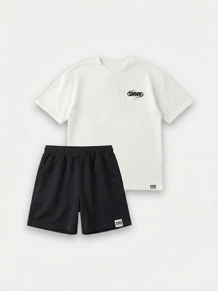 Graphic Tee And Shorts Set