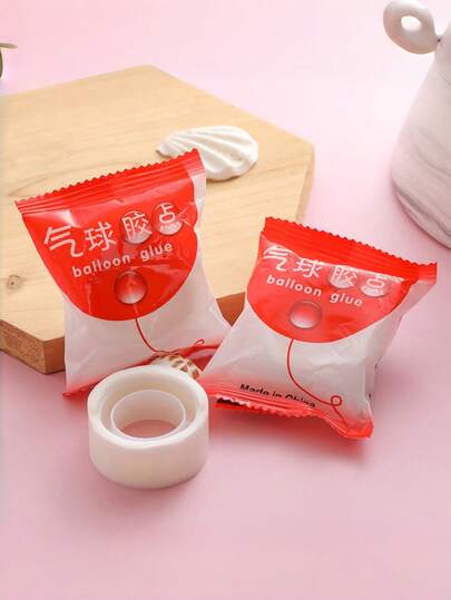 100 miếng băng dính hình bong bóng vô hình, keo dán tường trong suốt hai mặt, có thể tháo rời, dùng để trang trí đám cưới, sinh nhật, tiệc tùng.