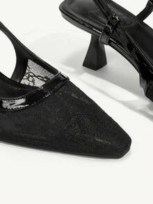 CUCCOO CHICEST Women Solid Color High Heels Summer Shoes Summer Break Easter Prom Heels For Christmas Elegant Shoes Wedding Shoes Summer Shoes Bride Shoes - Black - View 4