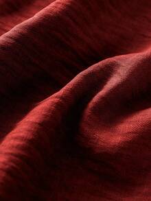 Manfinity Homme 男士纯色短袖衬衫和裤子休闲套装 - 紅木色 - 查看 4