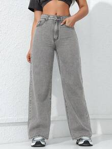 ICON Simple And Simple Women's Jeans For Everyday Wear - 深藍色 2 - 查看 6