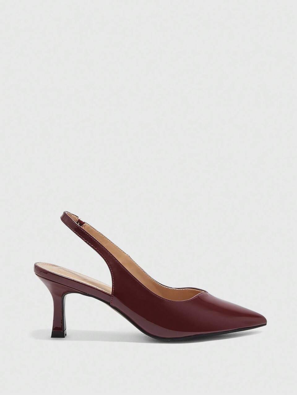CUCCOO BIZCHIC Women Shoes New Pointed High-Heeled Burgundy Women's High-Heeled Shoes Workplace Classic Slingback Women's Shoes Elegant Temperament Fashion Versatile Commuter Women's Shoes