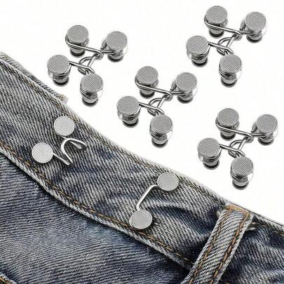 4/6Sets Jeans Button Tightener,Pant Waist Tightener, Button Pins For Jeans, Button For Jeans To Make Smaller Waist Tightener For Pants Women, No Sewing Required Easy To Install, Mother's Day Gift