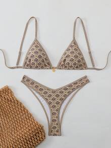 Swim Mod Bộ bikini hai mảnh họa tiết hoa ngẫu nhiên dành cho nữ, kiểu dáng gợi cảm, thích hợp cho mùa hè. - Nhiều màu - Xem 1