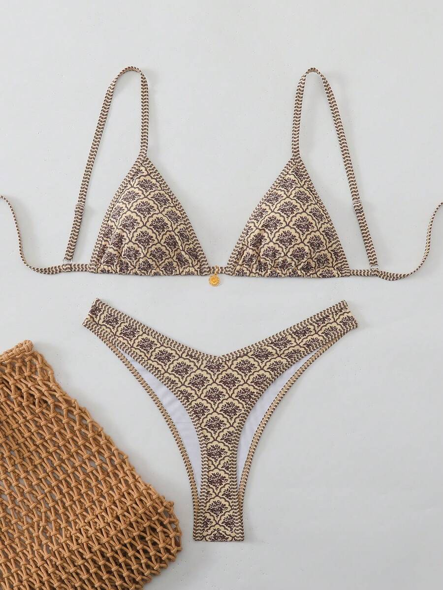 Swim Mod Bộ bikini hai mảnh họa tiết hoa ngẫu nhiên dành cho nữ, kiểu dáng gợi cảm, thích hợp cho mùa hè. - Nhiều màu - Xem 1