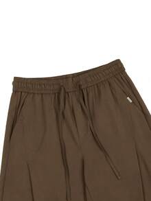 Manfinity Homme Quần dài nam màu trơn, kiểu dáng đơn giản, thích hợp mặc hàng ngày. - Cà phê nâu - Xem 7