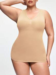 SHAPORA Áo định hình thời trang cỡ lớn thoải mái, giá cả phải chăng, tiện dụng cho nữ, 1 chiếc - Màu be - Xem 4