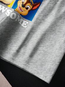 SHEIN | PAW Patrol Bộ 2 món gồm áo thun cổ tròn tay ngắn và quần short cho bé trai. - trắng - Xem 6