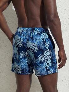 Manfinity Swimmode Men's Drawstring Waist All-Over Print Casual Beach Shorts - Multicolor - View 2
