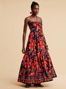 Travachic Women's Vacation Casual Floral Print Backless Dress - Multicolor - View 3