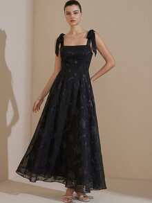 Aveloria Rosie Đầm xòe không tay, thiết kế Pháp sang trọng, thanh lịch với dây đeo mảnh và thắt eo. - màu đen - Xem 4