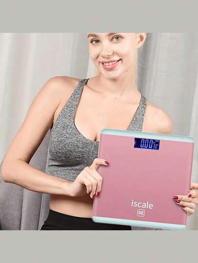 1PC ScaleSE Women's Electronic Bathroom Scale, Bathroom Scale, Max Weight 396 Lbs/180 Kg, LED Backlit Display, Tempered Glass Electronic Scale, Digital Body Weight Scale, Precise Weighing, Battery Powered (AAA), Batteries Not Included, Suitable For Home, Gym, Outdoor, Ideal For Home And Dorm Use, All Season, Great Christmas Gift